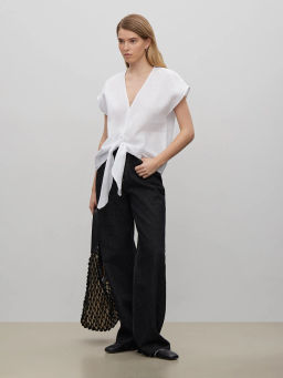 Блузка с бантом, B3034/magnolia