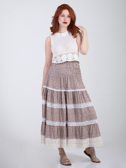 Юбка ярусная с натуральным кружевом