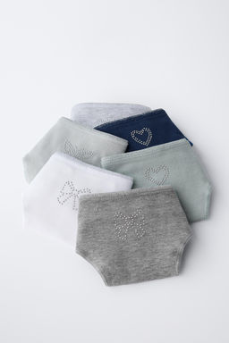 6-14 YEARS / SIX-PACK OF RHINESTONE SHAPED BRIEFS - Zara фото 6