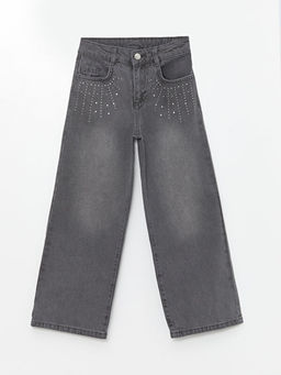 Ta? Yap??t?rmal? Wideleg K?z ?ocuk Jean Pantolon