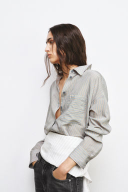 ZW COLLECTION STRIPED FLOWING SHIRT - Zara фото 13