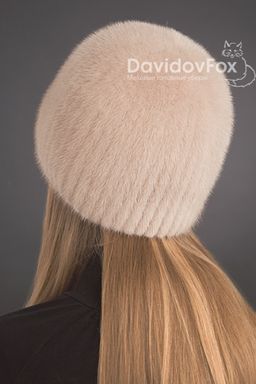 ВИДЕООБЗОР шапка Сноп норка дымчатая роза - Davidovfox фото 3