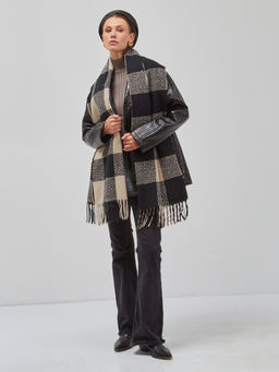 Большой теплый двусторонний палантин В СОСТАВЕ ШЕРСТЬ - Tantino фото 2