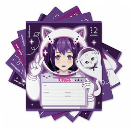 Цена за 10 шт. Тетрадь школьная ученическая ErichKrause Space Anime, 12 листов, клетка, выборочный УФ-лак c глиттером (в плёнке по 10 шт.)_MIX-PACK