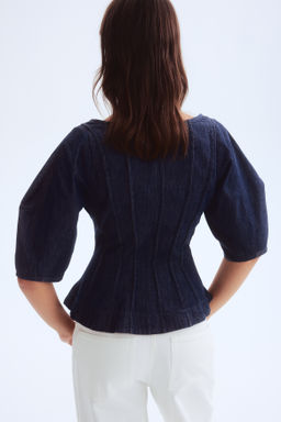 Blusa denim con peplum - H&m фото 6