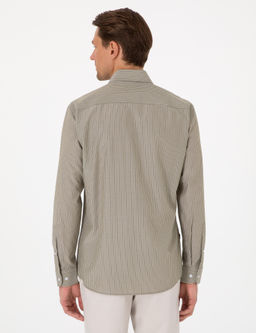Haki Slim Fit _izgili Uzun Kollu G_mlek - Pierre cardin фото 5
