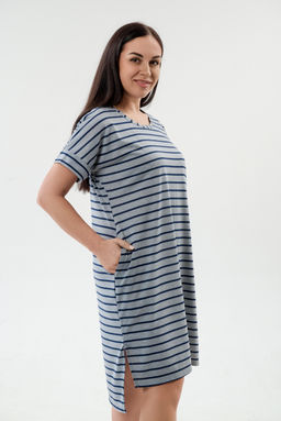 Туника женская из вискозы Полоса серо-черный