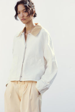 WAXED JACKET WITH CONTRAST COLLAR - Zara фото 4