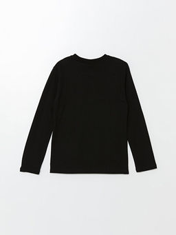 Bisiklet Yaka Atat?rk Bask?l? Uzun Kollu Erkek ?ocuk Ti??rt - Waikiki фото 3