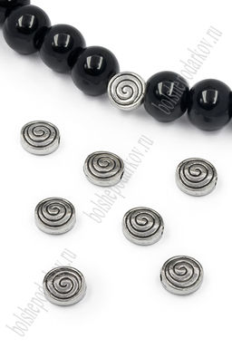 Бусина разделитель 8 мм (20 шт) SF-7750, серебро №24