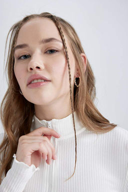 Кардиган приталенного кроя в рубчик с камзолом - Defacto фото 5