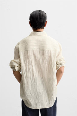 STRIPED CREASED-EFFECT SHIRT - Zara фото 3