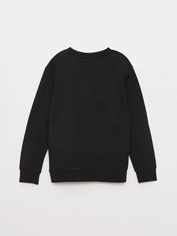Bisiklet Yaka Bask?l? Uzun Kollu Erkek ?ocuk Sweatshirt - Waikiki фото 2