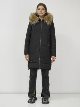 Куртка ПРЕМИУМ КЛАССА зимняя с мехом ЕНОТА, черного цвета - Mtforce фото 5