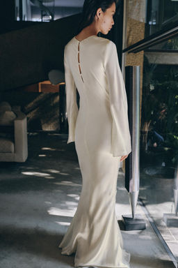 VESTIDO SEDA 100% DRAPEADO / Blanco roto - Zara фото 3