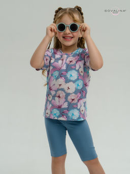 Костюм Актив лиловые одуванчики-деним - Sovalina фото 22