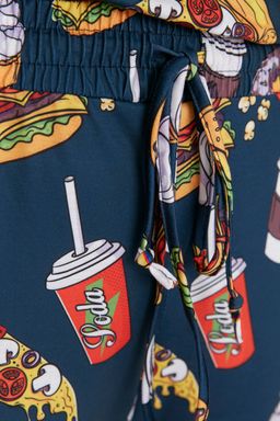 Cok Renkli %100 Pamuklu Slogan Nak?sl? Desenli Orme Pijama Tak?m? THMAW23PT00064