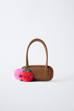 BOLSO SHOULDER POMPONES / Marr?n