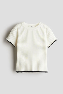 Camiseta en punto de canale - H&m фото 4