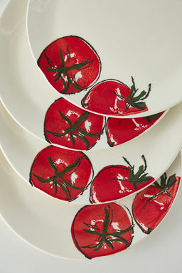 Trendyolmilla Home 4lu Seramik Domates Bask?l? Buyuk Boy Pasta Tabag? Seti 27cm TPHSS25TBK00018  фото 2