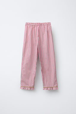 6-14 YEARS/STRIPED SHIRT AND TROUSER PYJAMAS WITH BOWS - Zara фото 4