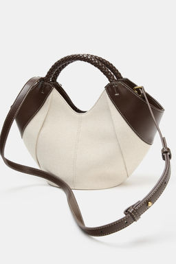 BOLSO MINI SHOPPER CANVAS / Beige claro - Zara фото 6