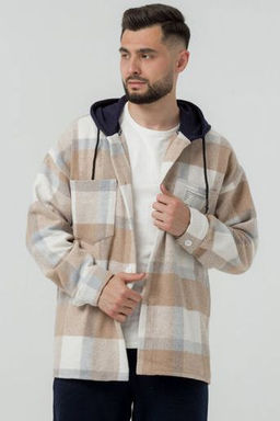 Рубашка утепленная,  толстовка c капюшоном оверсайз