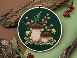 Набор для вышивания PANNA Живая картина JK-2258 Грибы. Белые 20.5 х 20.5 см