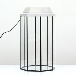 Аквариум "Восьмигранный" с крышкой, 24 литра, 25 х 25 х 45/50 см, беленый дуб