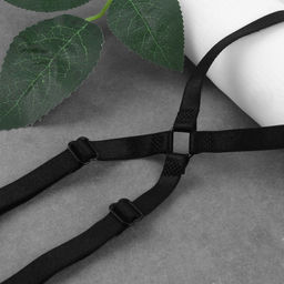 Цена за 3 шт. Бретели текстильные, крестообразные, 1 см, цвет чёрный - Арт узор фото 7