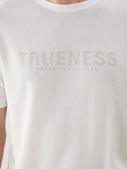 Bisiklet Yaka Bask?l? Penye Erkek Ti??rt