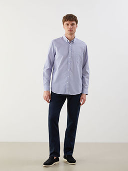 Regular Fit Uzun Kollu ?izgili Poplin Erkek G?mlek