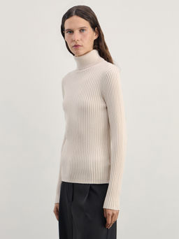 Базовая водолазка в рубчик из вискозы / Zarina  фото 4