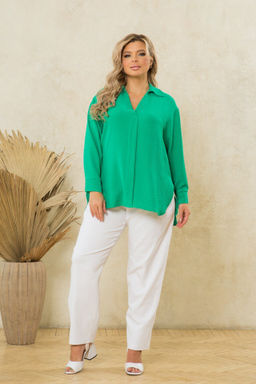 Блуза Р-342 из ткани с эффектом жатки - Ajour фото 40