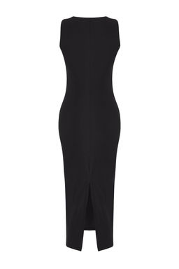 TRENDYOLMILLA Siyah Aksesuarl? Cut Out/Pencere Detayl? Vucuda Oturan Esnek Maxi Orme Elbise TWOSS25EL00687  фото 6