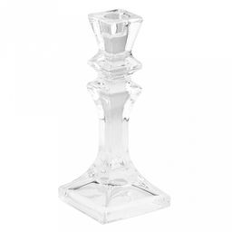 Подсвечник стеклянный "Мишель" h19,3см, чаша 4х4х2см, основание 8х8см, в коробке (Китай)