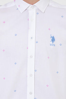 Мужская розовая рубашка с длинным рукавом - U.s. polo assn фото 6