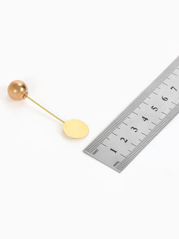 Основа Брошь-игла с шариком d=1.2 см (набор 5 шт.), L=5 см, площадка 1.5 см, цвет золото