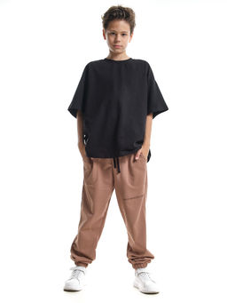 Брюки спортивные удобство и стиль для активных 22-7991 коричневый - Mini maxi фото 5