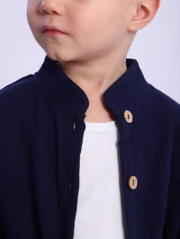 РБ016 Рубашка Муслин (синий) - Милаша фото 14