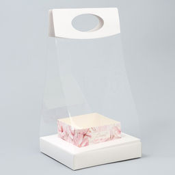 Коробка подарочная складная переноска для цветов, упаковка, Нежность, 20?20?4 см