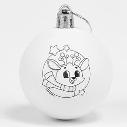 Ёлочные шары под раскраску «Счастливый Новый год», 4 шт, d=5.5 см, набор для творчества