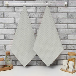 Набор кухонных полотенец Доляна, цвет серый, 35х60см-2шт, 100% хл, вафля, 220 гр/м2  фото 6