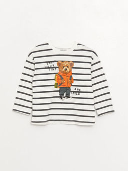 Bisiklet Yaka Uzun Kollu Bask?l? Erkek Bebek Ti??rt ve Pantolon 2li Tak?m - Waikiki фото 2