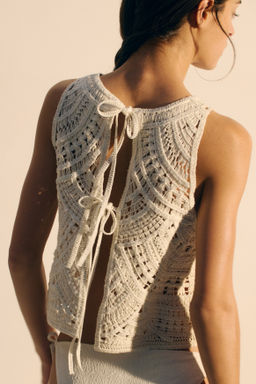 Top playero de algod?n efecto crochet - H&m фото 4