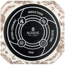 КАСТРЮЛЯ ЭМАЛИРОВАННАЯ AGNESS С КРЫШКОЙ, СЕРИЯ ROYAL GARDEN 2,1Л, ДИА.16СМ ПОДХОДИТ ДЛЯ ИНДУКЦИОН.ПЛ