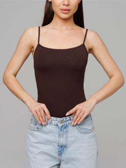 Женская майка на бретелях Lingeamo темно-коричневый ЛТ-07 (69)  фото 2