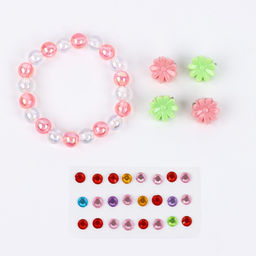 Детские накладные ногти «Ты чудесна», 12 шт., набор с браслетом и заколками