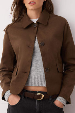 Kahverengi Regular Kal?p Suet Ince Ceket Mont TWOAW26MO00115 - Trendyolmilla фото 3