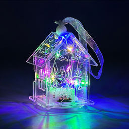 Электрогирлянда светящаяся "Домик" (6.5*5см) прозрачный